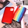 Officiële Rainbow Liquid Siliconen Case Cover voor iPhone 12 Pro Max 12 Mini 11 PRO MAX XR XS 8 7 PLUS 6S SE blisterverpakking 50 stks / partij