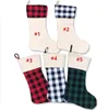 2021 Weihnachtsstrumpf Grid Plaid Weihnachtsstrumpf Anhänger Süßigkeiten Geschenke Tasche Geldbörse Patchwork Lange Socken Weihnachtsschmuck Geschenke