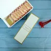 Boîte-cadeau longue Macaron imprimée florale boîte à gâteau de lune emballage présent en Carton pour biscuits faveurs de mariage boîte à bonbons CCF14074
