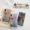 Patrón de árbol de Navidad Glitter Glitter Liquid Quicksand Cases de teléfonos celulares para iPhone 11 12 13 Pro Max XR XS 7 8 Plus