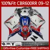 OEM-backs voor HONDA CBR 600 CBR600 RR CC F5 2009 2010 2011 2012 Body Red Blue White 69NO.107 CBR 600F5 600RR 600CC 2009-2012 CBR600RR 09 10 11 12 Injectievorm Carrosserie