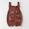 0-2yrs Baby Jongens Meisjes Rompertjes Kleding Bodysuit Squirrel Embroider Knit Infant Mouwloos 210521