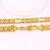 Figaro цепь 18k желтого золота Заполненных Mens кубинских цепи ожерелье Заявление Choker подарок ювелирных изделий