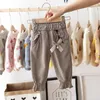 EACHIN Baby Girls Pantalones 1-5 años Niños Moda Pantalones de bolsillo Niños Primavera y otoño Cálido Casual Pantalones largos Ropa de niña LJ201019