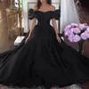 Dubai Arabic Vintage 1950s' Black Ball Gown Evening Dresses Off Shoulder Backless Formal Gowns Yousef Aljasmi Prom Dresses vestidos de festa