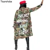 Damen Trenchcoats Tsuretobe Plus Size Camouflage Mantel Frauen Herbst Casual Brief Drucken Taschen Langarm Mantel Weibliche Outwear