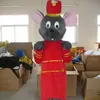 Mascot kostymer Halloween grå och röd mus maskot kostym kläder karneval vuxna