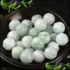 Jade Loose Beads Jewelry 15Pcs Natural Grade A (Jadeite) Carved / Size: 13.5Mm L (Wholesale) Drop Delivery 2021 0U2Iy