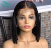 ByThair Short Bob Straight Spets Front Wig Silky Straight Human Hair Full Lace Wigs For Black Women Pre Plucked Hairline With Baby 6506026