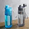 Vattenflaska Protein Shaker Portable Bottle Sport Camping Vandringsvattenflaska med Tea Infuser Plastkopp 600/800 / 1000ml 201128