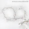 natale vero tocco fiore artificiale ramo di pino con pigna palla di neve natale agrifoglio corona vischio ilex anno arredamento casa Y201020