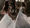 Romantic Lace Bohemian Wedding Dresses Spring Summer Boho Sexy Open Back Lace Tulle A Line Bridal Gowns 3D Appliques Robe de marriage