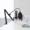 [2021 Ubrany] Mikrofon skraplacza USB do komputera, karaoke na PC, Plug Play, z regulowanym stojakiem na ramię, idealny do prezentu, srebro