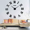 Diy Wall Clock 3D Home Decor Large Roman Mirror Fashion Modern Quartz Art Clocks living Room Watch 220115