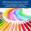 72/120/180 Crayons de couleurs Crayons d'aquarelle, crayons de dessin d'art de couleur numérotés solubles, uniques pour la coloration, le mélange 201214