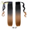 Синтетические 22-дюймовые длинные прямые обертывания вокруг зажима в хвосте наращивание волос термостойкие синтетические конский хвост поддельные волосы LS10F