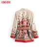 Tangada kvinnor kostym blazer blommig designer jacka Korea mode långärmad damer blazer kvinnlig kontorsrock blåsor 3h48 201201