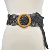 Vintage Brede Boheemse Riemen Voor Vrouwen Ronde Houten Gesp Geweven Gevlochten Touw Riem Vrouwelijke Casual Gehaakte Boho Jurk Tailleband 1pcs G25537353