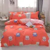 Espacio de dibujos animados Ropa de cama Juego de cama a cuadros negros Textiles para el hogar Funda nórdica linda Sábana Funda de edredón para niños Queen King Size C0223