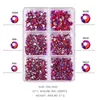 Ny blandad storlek Crystal AB Glas Rhinestones för naglar Non Hot Fix 3D Flatback Strass Gems Glitter Smycken Nail Art Decorations