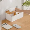 Desktop Heben Tissue Box Halter Bambus Einsätze Separate Lagerung Organizer Wohnzimmer Couchtisch Holz Servietten Kunststoff Halter Fall YFAX3210