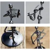 Set of 8pcs Mini Band Sculpture Musical Instrument Figurine Ornament Iron Music Man Figurines Home Decoration Christmas Gift T2003286h