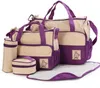 MOTOHOOD 39*28.5*17Cm 5Pcs Diaper Bag Suits For Mom Baby Bottle Holder Mother Mummy Stroller Maternity Nappy Bags Sets 201120