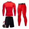 Männer Compression set MMA Langarm T-shirt männer Enge Hosen Fitness Bodybuilding Kleidung Schädel Top Rashguard Sport Anzug Männer y1221