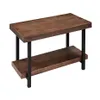 EU estoque u_style mobiliário idustral mesa de café maciço madeira + MDF e estrutura de ferro com prateleira aberta a00 A28