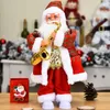 Jaar kerstdecoraties voor thuis elektrisch speelgoed met muziek 14 in saxofoon spelen Santa Claus White Feet met lichten 201201