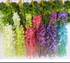 Elegancki Sztuczny Jedwabny Kwiat Wisteria Kwiaty Vine Rattan Do Home Garden Party Wedding Decoration High QualityFlowers LLS543-WLL