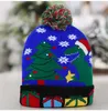 LED Boże Narodzenie Hat Pom Dzianiny Beanie Cap Elk Christmas Light Up Dzianiny Kapelusze Santa Claus Czapki Dzieci Xmas Nowy Rok Dekoracje BH4126 Tyj