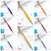 Fin Crystal Ballpoint Pen 1mm Fashion Creative Stylus Touch Pen Writing Stationery Office School Ballpen Black Ballpoint Pens3393791