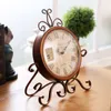 Retro Metall Desktop Uhr Silent Nixie Uhr Home Decor Mute Schlafzimmer Büro Tischuhr Bewegung Handwerk Shabby Chic Vintage Stil Y200407