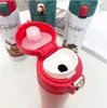 Christmas Water Bottle Stainless Steel Travel Mugs Santa Claus Elk Snap Cap Cover Tumbler Insulate Vacuum Thermos Water Flask LSK1637