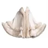 Europtyle Moda Çift Tilki Kürk Cape Kapüşonlu Örgü Kaşmir Pelerin Hırka Dış Giyim Artı Boyutu Kadınlar Kış Yeni Şal 1.1 KG 201212