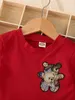 Baby Bear Brodery Ruffle Hem Sweatshirt Klä henne