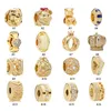 Nya 925 Sterling Silver Fit Charms Armband Gold Crown Bear Lion Pig Pineapple Whishbone Charms för europeiska kvinnor Bröllop Original Fashion Jewelry8948193