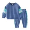Jungen Herbst 2021 New Children's Modes Sportanzug langärmelige T-Shirt-Hosen 2-Stück-Sets Freizeit-Outfit Set Tracksuit G220310