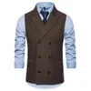 Gilet doppiopetto formale da uomo Abito classico Gilet Homme Gilet caffè slim fit Uomo Matrimonio Chalecos Para Hombre 201106