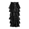 TwotWinstyle Black Pu skórzane marszone spódnice damskie guziki wysokiej talii Streetwear Kobietowa jesień moda nowa odzież T200106