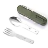 Multifunctional Folding Tableware Detachable Spoon Table Knife Fork Bottle Opener Portable Outdoor Camping Dinnerware RRF13180