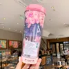 الصيف الجديد S Sakura Leged Luminescenc Coffee Cuc 12oz أزهار الكرز يطير خارج الباب المحمولة المصاحبة Cup28284971378