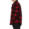 メンズ衣料ファッションカジュアルメンズジャケット長い袖の赤い格子縞のジャケットジッパーフリースジャケットメンズ201127