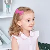 4ピース/セットソリッドカラーコットンの毛弓とクリップが付いている女の子のヘアクリップの帽子の帽子新しい手作りのバレットギフト子供のヘアアクセサリー