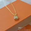 Necklace Designer Jewelry Luxury fashion pendants gift Rose Gold Platinum Bear bag lock diamond pendant necklaces for women long c351h