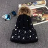 Gorro/caveira tampa bobble knit chapéu de inverno boné de esqui quente pom ball bola feminina gorro de crochê feminino