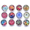 10pcs Lot Mixed Patterns Colorful Flowers 12mm Glass Snap Button Jewelry Faceted Glass Snap Fit Snap Earrings Bracelet Necklace H jllKMs