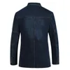 Nieuwe heren denim blazer mannen mode katoen vintage pak jas 4xl mannelijke blauwe jas denim jas mannen slanke fit jeans blazers outswear316f