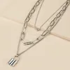 Stacking Lock Heart Halskette Chokers Silber Goldketten Mehrschichtiger Wickelkragen Halsketten für Frauen Mode Schmuck Will und Sandy Gift